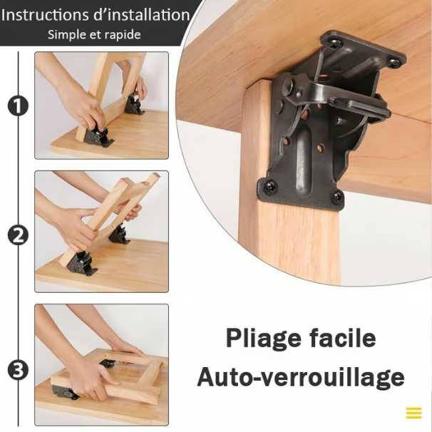 ⏳Réduction limitée de 50%🎁Supports de pieds de table pliante très résistants avec charnières autobloquantes