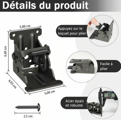 ⏳Réduction limitée de 50%🎁Supports de pieds de table pliante très résistants avec charnières autobloquantes
