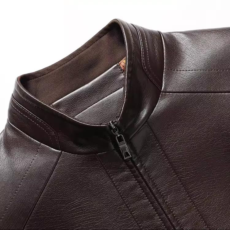 🔥45% KORTING — Heren leren jas met pluche voering | Warm cadeau voor hem