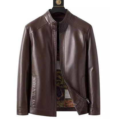 🔥45% KORTING — Heren leren jas met pluche voering | Warm cadeau voor hem