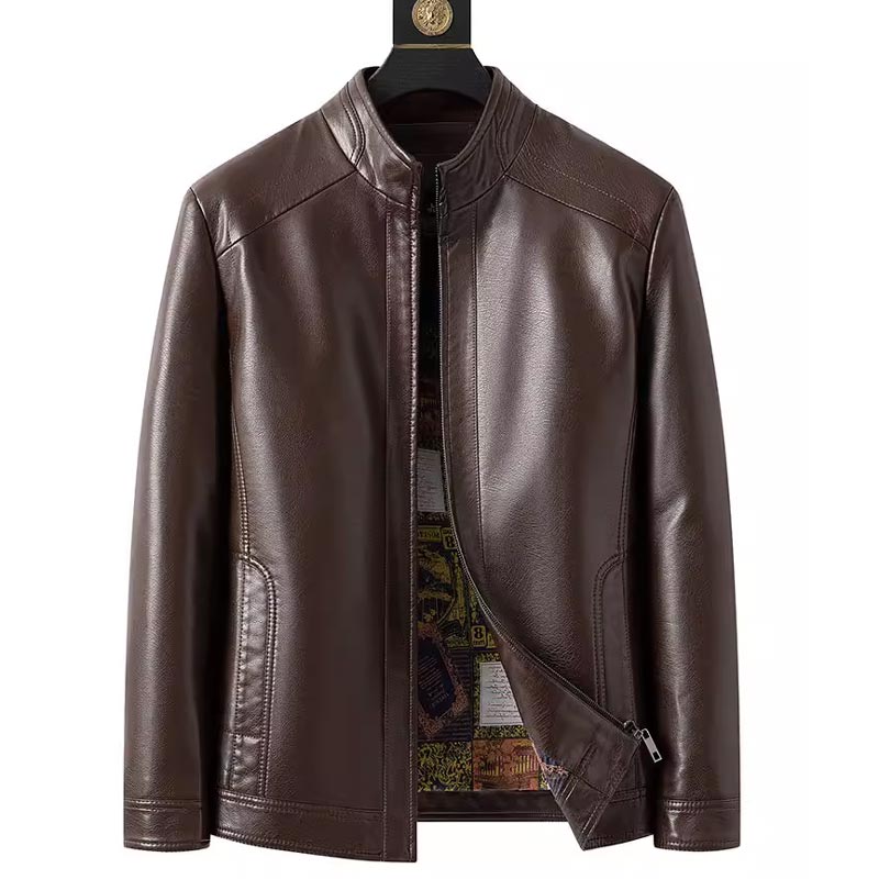🔥45% KORTING — Heren leren jas met pluche voering | Warm cadeau voor hem