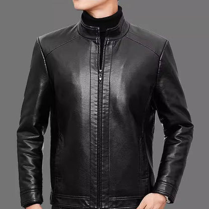 🔥45% KORTING — Heren leren jas met pluche voering | Warm cadeau voor hem