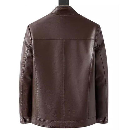 🔥45% KORTING — Heren leren jas met pluche voering | Warm cadeau voor hem