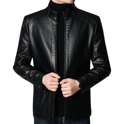 🔥45% KORTING — Heren leren jas met pluche voering | Warm cadeau voor hem