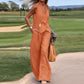 🤩🔥hot selling OOTD💕Solid Color Button Down Vest and Wide Leg Pants 2 Piece Set for Women 💐