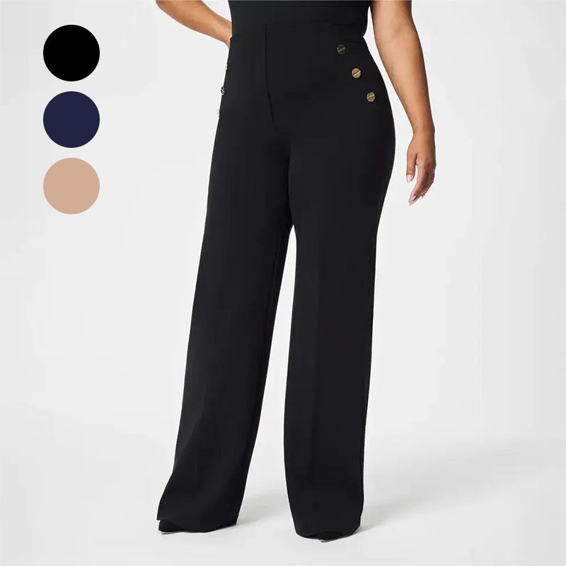 🔥 NIEUW! 50% KORTING 💕 Dames Broek met Wijde Pijpen – Buikondersteuning & Stijlvolle Knopen ✨ Perfect voor Werk, Uitgaan & Dagelijks Gebruik