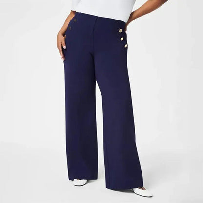 🔥 NIEUW! 50% KORTING 💕 Dames Broek met Wijde Pijpen – Buikondersteuning & Stijlvolle Knopen ✨ Perfect voor Werk, Uitgaan & Dagelijks Gebruik