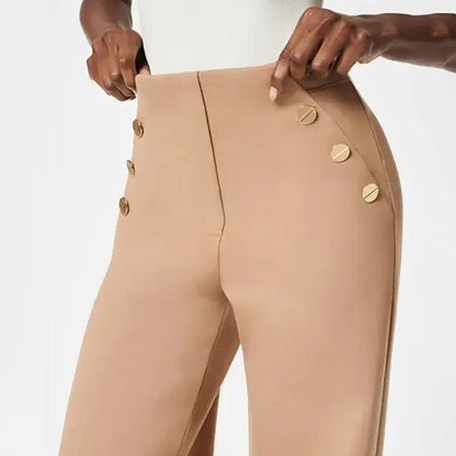 🔥 NIEUW! 50% KORTING 💕 Dames Broek met Wijde Pijpen – Buikondersteuning & Stijlvolle Knopen ✨ Perfect voor Werk, Uitgaan & Dagelijks Gebruik