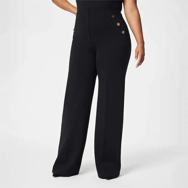 🔥 NIEUW! 50% KORTING 💕 Dames Broek met Wijde Pijpen – Buikondersteuning & Stijlvolle Knopen ✨ Perfect voor Werk, Uitgaan & Dagelijks Gebruik
