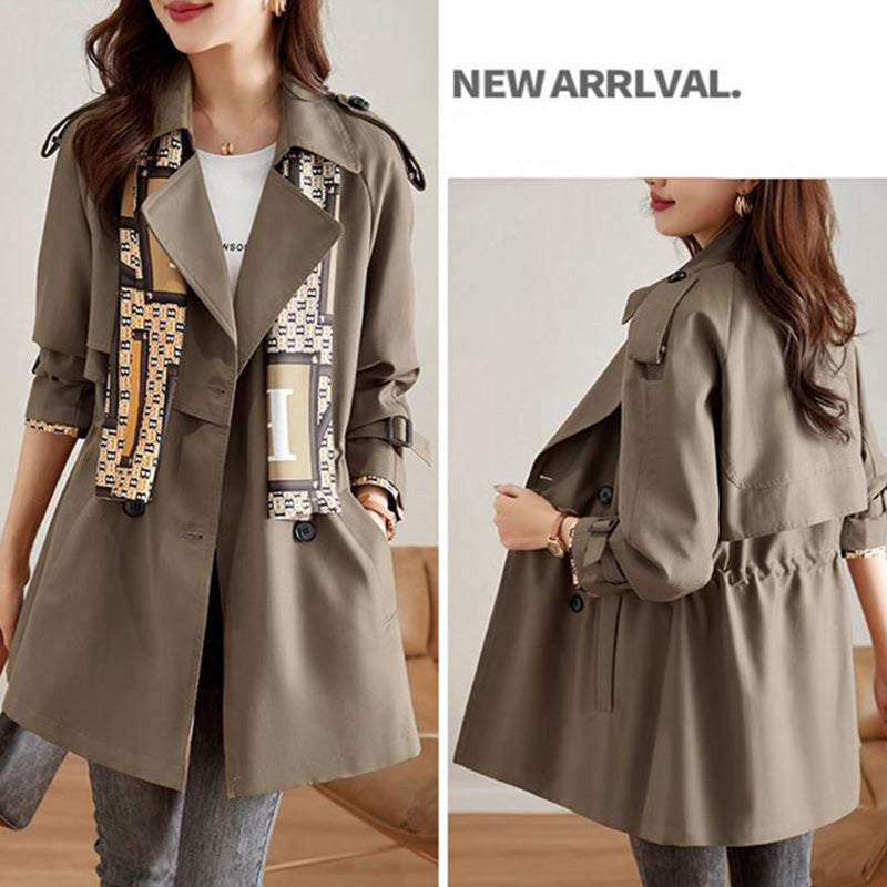 🔥Vente d'automne à durée limitée🔥Trench-coat amincissant mi-long à revers pour femme