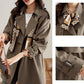 🔥Vente d'automne à durée limitée🔥Trench-coat amincissant mi-long à revers pour femme