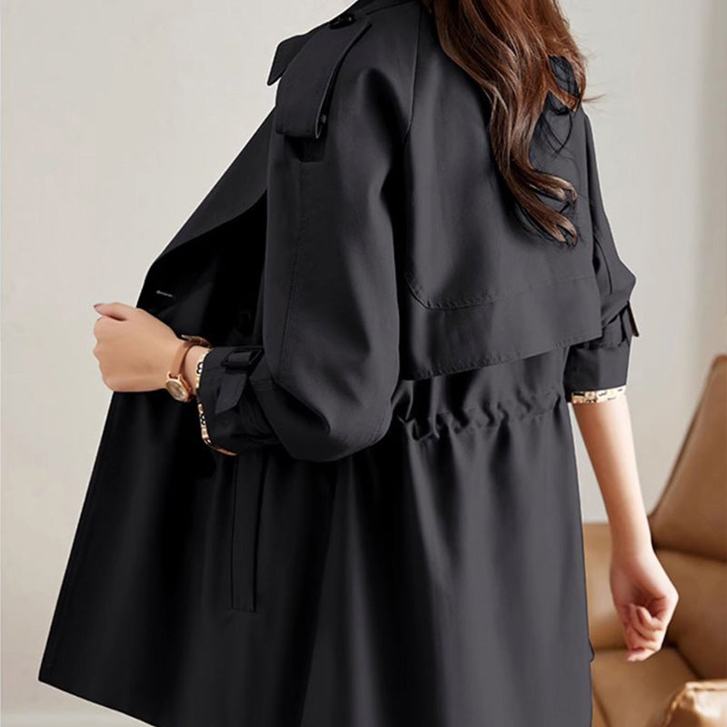 🔥Vente d'automne à durée limitée🔥Trench-coat amincissant mi-long à revers pour femme