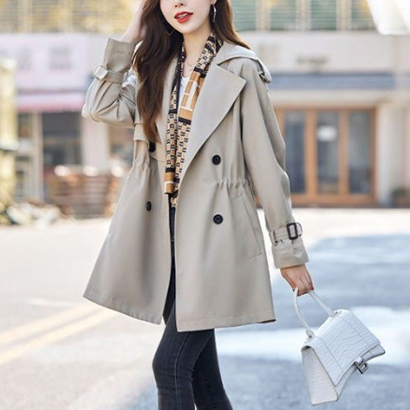 🔥Vente d'automne à durée limitée🔥Trench-coat amincissant mi-long à revers pour femme