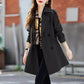 🔥Vente d'automne à durée limitée🔥Trench-coat amincissant mi-long à revers pour femme