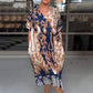 🌺Time-limited Special🔥 69% OFF!!🔥Printed V Neck Loose Midi Dress