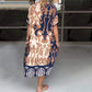 🌺Time-limited Special🔥 69% OFF!!🔥Printed V Neck Loose Midi Dress