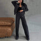 💝Women's Two-Piece Relaxed Fit Set - Zippered Jacket and Wide-Leg Pants(✈️Enjoy free shipping)