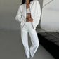 💝Women's Two-Piece Relaxed Fit Set - Zippered Jacket and Wide-Leg Pants(✈️Enjoy free shipping)