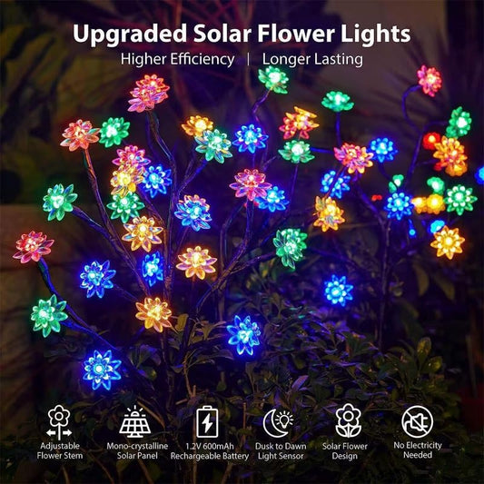 🌟Outdoor Waterproof Rose Multicolor LED Solar Garden Lights💡🌹