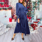 🎄🎉Christmas Vibes 🎁💃Women’s Luxurious Long-Sleeve Dress with Ruffle Hem💝 （Enjoy free shipping😍）
