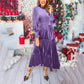 🎄🎉Christmas Vibes 🎁💃Women’s Luxurious Long-Sleeve Dress with Ruffle Hem💝 （Enjoy free shipping😍）