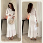 Women's Elegant Blouse & Skirt 2-Piece Set