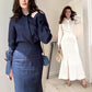 Women's Elegant Blouse & Skirt 2-Piece Set