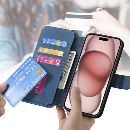 【Pour iPhone】Étui portefeuille en cuir pour téléphone - Étui magnétique détachable 3 en 1✨Offre une protection à 360°✨