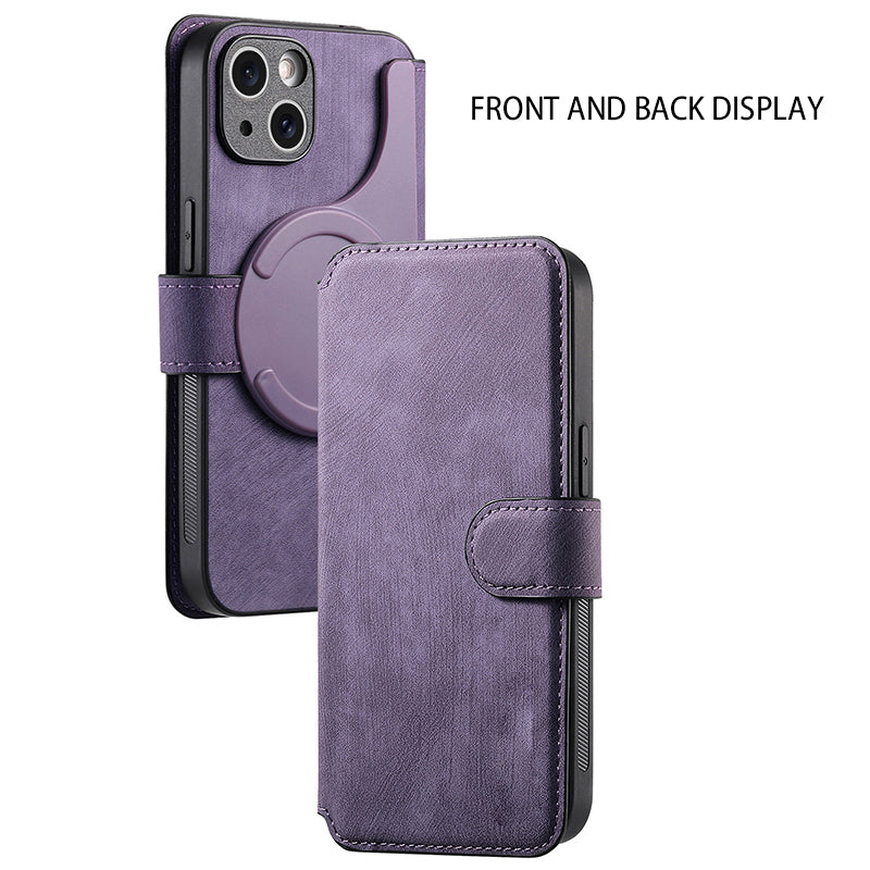 【Pour iPhone】Étui portefeuille en cuir pour téléphone - Étui magnétique détachable 3 en 1✨Offre une protection à 360°✨