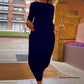 💝50% off 🎉🎉Elegant Black Midi Dress With Pockets