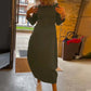 💝50% off 🎉🎉Elegant Black Midi Dress With Pockets