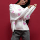💕Fashionable Embroidered Heart Loose Round Neck Long Sleeve Knitted Sweater