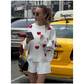 💕Fashionable Embroidered Heart Loose Round Neck Long Sleeve Knitted Sweater