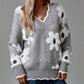 🥳Discounted sale 🌸Women's Floral Pattern Scallop Trim Sweater