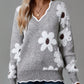 🥳Discounted sale 🌸Women's Floral Pattern Scallop Trim Sweater