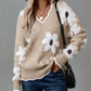 🥳Discounted sale 🌸Women's Floral Pattern Scallop Trim Sweater
