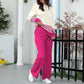 🌟Soft Striped Sweater & Wide Leg Pants Set💕