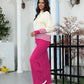 🌟Soft Striped Sweater & Wide Leg Pants Set💕