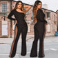 🌸Seasonal discount 55%🌸 Sexy Off-Shoulder Bodycon Rhinestone Leg Jumpsuit