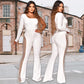 🌸Seasonal discount 55%🌸 Sexy Off-Shoulder Bodycon Rhinestone Leg Jumpsuit
