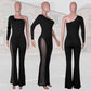 🌸Seasonal discount 55%🌸 Sexy Off-Shoulder Bodycon Rhinestone Leg Jumpsuit
