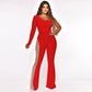 🌸Seasonal discount 55%🌸 Sexy Off-Shoulder Bodycon Rhinestone Leg Jumpsuit
