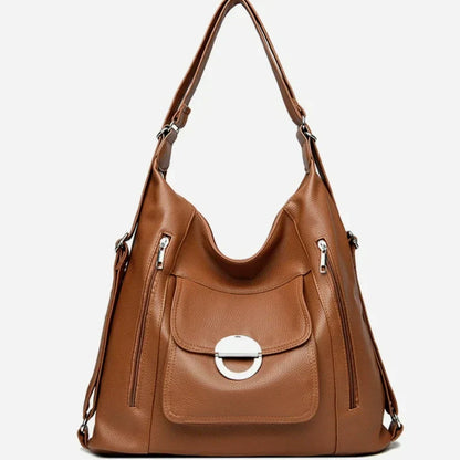 Women's Convertible Stylish PU Leather Bag with Multiple Pockets