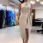 🎉Hot Skirts🤩💐Women's Sleeveless Tie Waist High-Neck Split Midi Dress💕👗