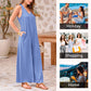🎁Limited Time Offer✨😍Women's Casual V-Neck Sleeveless Wide-Leg Jumpsuit❤️