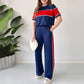 🌸Limited-time discount🌸 Women's Two-Piece Color-Block Casual Tracksuit (top + trousers).