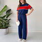 🌸Limited-time discount🌸 Women's Two-Piece Color-Block Casual Tracksuit (top + trousers).