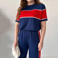 🌸Limited-time discount🌸 Women's Two-Piece Color-Block Casual Tracksuit (top + trousers).