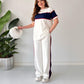 🌸Limited-time discount🌸 Women's Two-Piece Color-Block Casual Tracksuit (top + trousers).