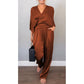 🔥Factory Direct Sales💃Women's mercerized cotton V-neck 2-piece suit